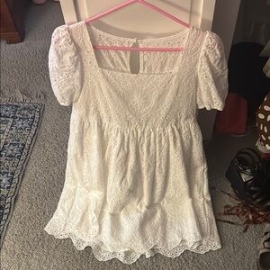 White Eyelet Lace Women's Dress